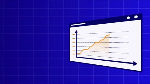 Animated graph going up on dark blue background suitable for presentations Video stock 296320120