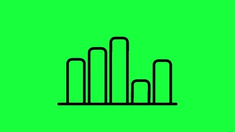 Animated graph with green background for data visualization Video stock 331507303