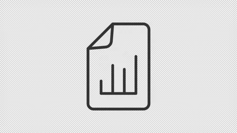 Animated graph on paper sheet line icon Stock Footage 332193356