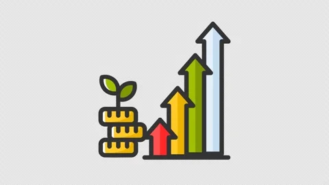 Animated graph with a plant growing out of it, perfect for growth, finance Stock Footage 264792378