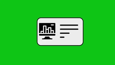 Animated graphic of analytics computer dashboard with checklist icon on gre.. Stock Footage 346497320