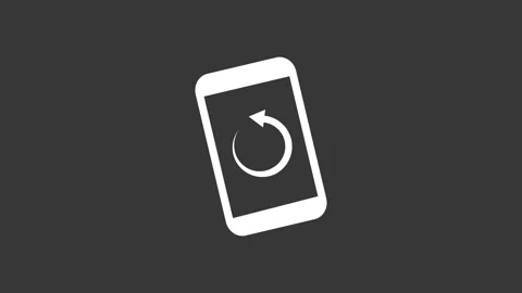 Animated graphic depicting a white smart phone with an internal spinning ar.. Stock Footage 333977989