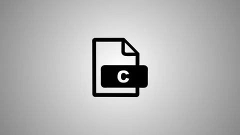 Animated graphic of a document icon with a letter c inside a black rectangl.. Stock Footage 346490891