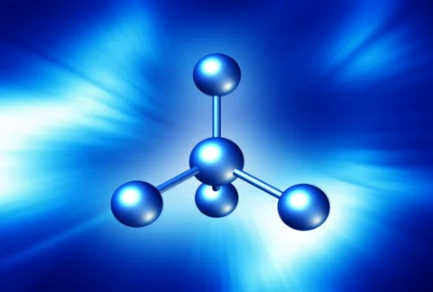 Animated Graphic Featuring a Molecule Stock Footage 377770