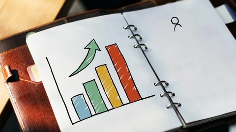 Animated graphic on a paper notebook Stock Footage 114978519