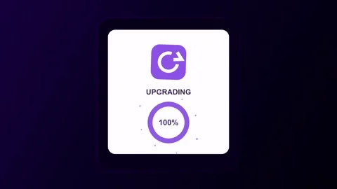 Animated graphic of upgrading progress bar with percentage indicator Stock Footage 347037683