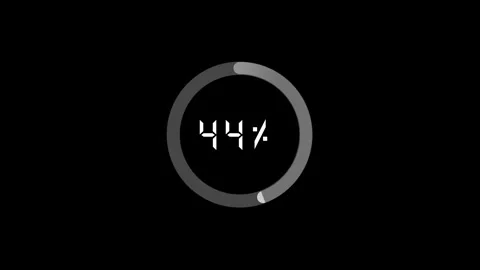 Animated gray circle with a progress bar and percentage counter displaying .. Stock Footage 317951020
