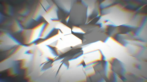 Animated gray crystals with chromatic aberration 4K Stock Footage 40341546