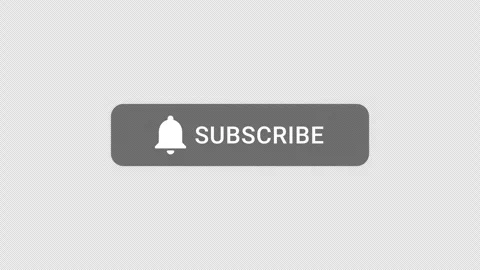 Animated Gray Subscribe Button with Bell Icon and Alpha Channel Видео 347216854