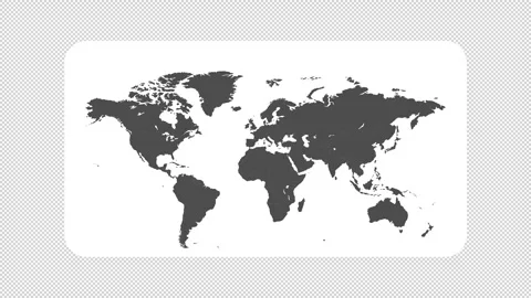 Animated Gray World Map on a White Rounded Panel 스톡 동영상 347216566