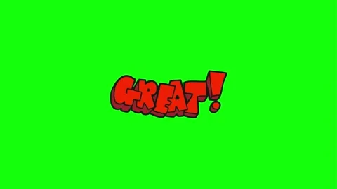 Animated great job text and icon on a green screen background Stock Footage 336985485