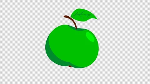 Animated green apple. Stock Footage 300280504