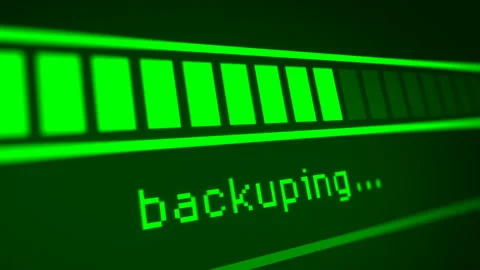 Animated Green Backup Progress Bar in Monitor Screen Stock Footage 140933905