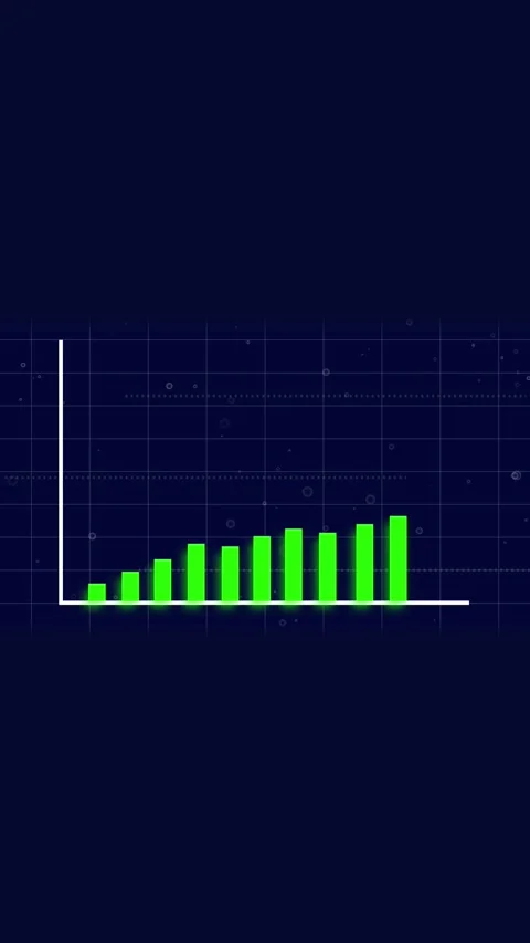 Animated green bar chart vertical video financial data visualization succes.. Stock Footage 321722325