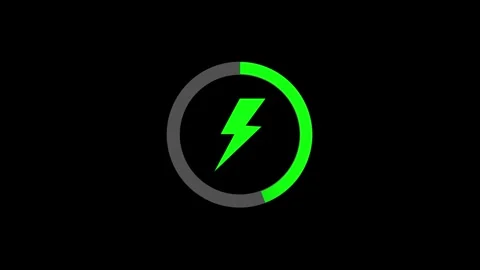 Animated green battery charging indicator with progress bar and energy flow.. Stock Footage 317951017
