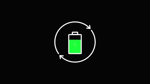 Animated Green Battery Charging Renewable Energy Icon Stock Footage 341779727