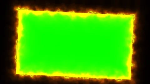 Animated green blank rectangle frame burning edges black screen overlay 4k Stock-Footage 289911624
