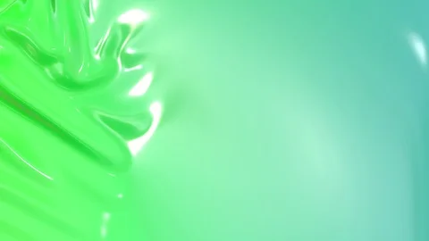 Animated green blue liquid gradient of paint as background in 4k. 3D wavy cloth Stock Footage 125899433