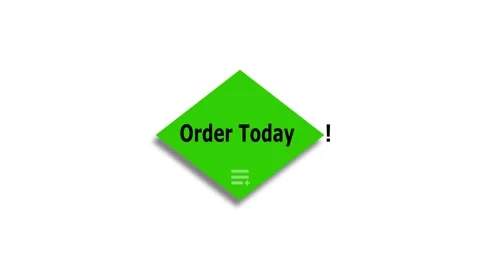 Animated green button with text order todey on a white background. Suitable.. Stock Footage 258100526