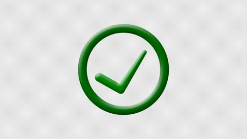 Animated green check mark in circle Stock Footage 284012975