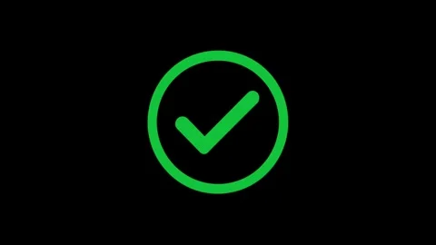 Animated Green Check Mark in Circle on Black Background  Approval icon concept. Stock Footage 346245280