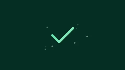 Animated Green Check Mark Symbol on Dark Green Background Stock Footage 343780826