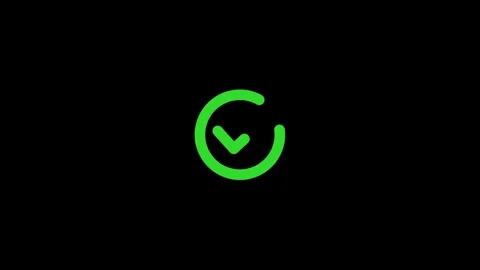 Animated green checkmark icon inside a circle for success and completion Видео 321990539