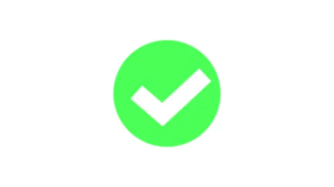 Animated green checkmark icon inside a white circle appearing on green scre.. Stock Footage 340799234
