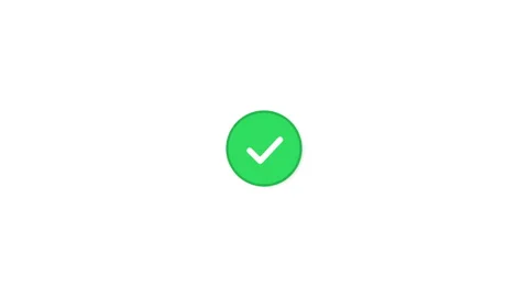 Animated green checkmark symbol inside a circle, positive confirmation, Vídeos de archivo 345627942