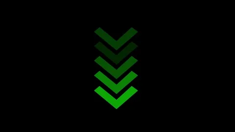 Animated green chevron arrows loading indicator loop, minimalist directiona.. Video stock 334455961