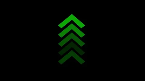 Animated green chevron arrows pointing upward loop, digital growth and prog.. Vídeo Stock 334455967