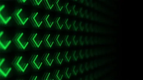 Animated Green Chevron Pattern Flowing Across Futuristic Digital Interface Stockbeeldmateriaal 339976693