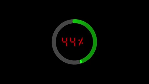 Animated green circle with a dynamic red percentage counter displaying prog.. Stock Footage 317951030