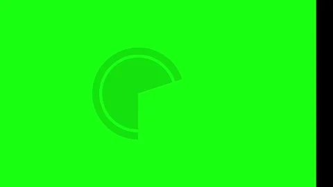 Animated green circle segment closing progress loading icon against bright neon Stock Footage 346040647