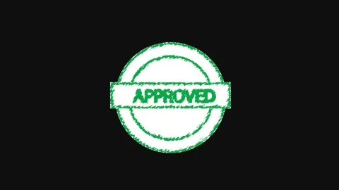 Animated green circular APPROVED stamp with rectangular banner and distress.. Stock Footage 321861096