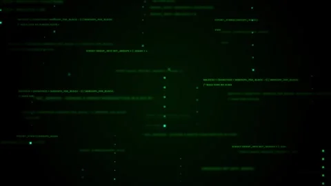 Animated Green Code and Numbers Flowing on a Dark Technology Screen. Stock Footage 317302756