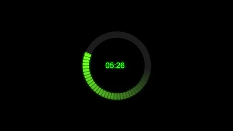 Animated green countdown timer loading circle hud progress bar futuristic d.. Stock Footage 321581487