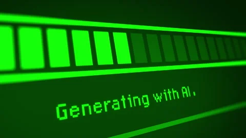 Animated Green Generate with AI Progress Bar Stock Footage 244761573