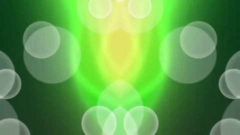 Animated green light beams surrounded by transparent circles Stock Footage 330383040