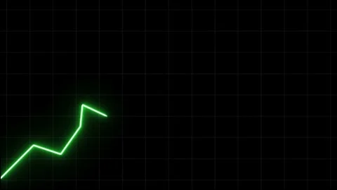 Animated a green line graph on a black background with a faint blue grid pa.. Stock Footage 318842843