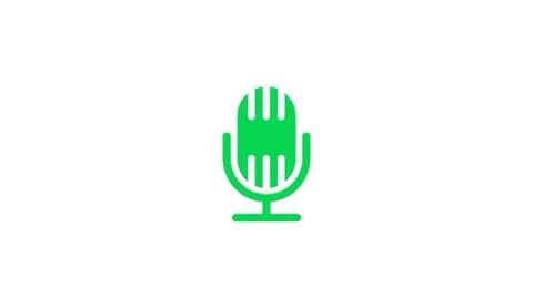 Animated Green Microphone Icon on White Background – Voice Record Symbol Vidéo 296845774