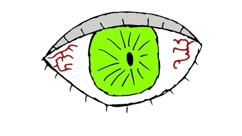 Animated Green Monster Blinking Eyeball Stock Footage 126357637