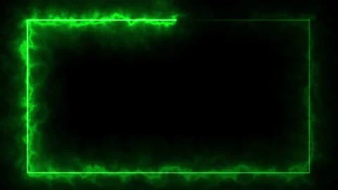 Animated green neon frame border isolated on black background. Futuristic laser Stock Footage 226592543