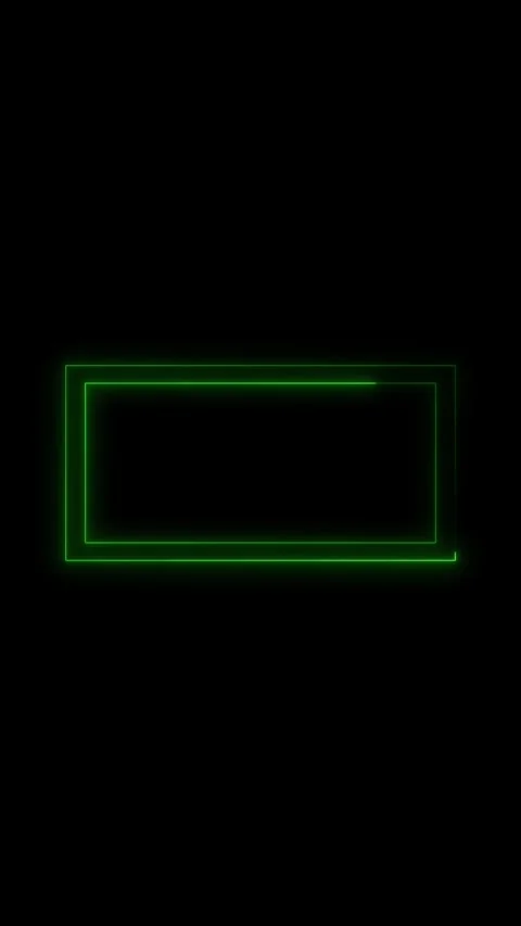 Animated green neon rectangle outline pulses and flickers on black backgrou.. 動画素材 332880171