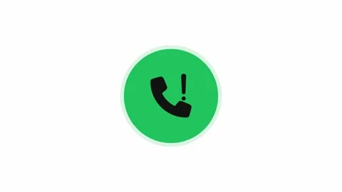 Animated green notification icon with telephone and exclamation. 4K 库存影片 344846589