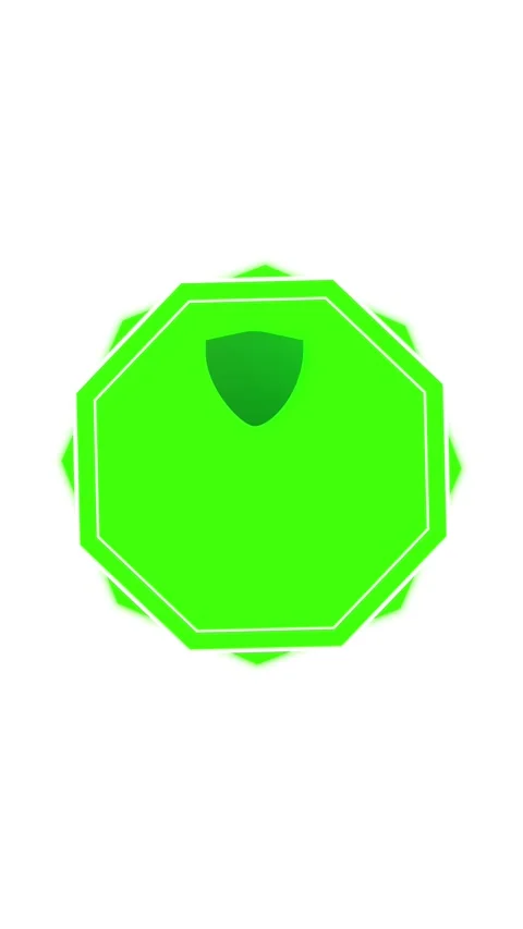 Animated green octagon payment secure transaction shield icon. Digital fina.. Stock Footage 341613356
