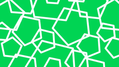 Animated green pattern background with nice pentagon outline. Stock Footage 313415895