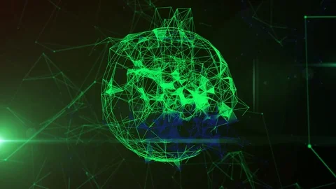 Animated Green Plexus Futuristic Background Video Stock Footage 126741604