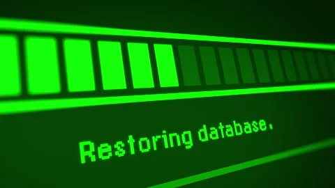 Animated Green Restore Database Progress Bar Stock Footage 255871567