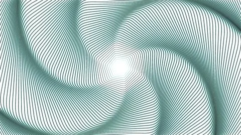 Animated green rotating spiral pattern background. Design. Trembling lines Stock Illustration